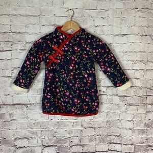 Kids Girls Chinese Cheongsam Style Winter Dress
